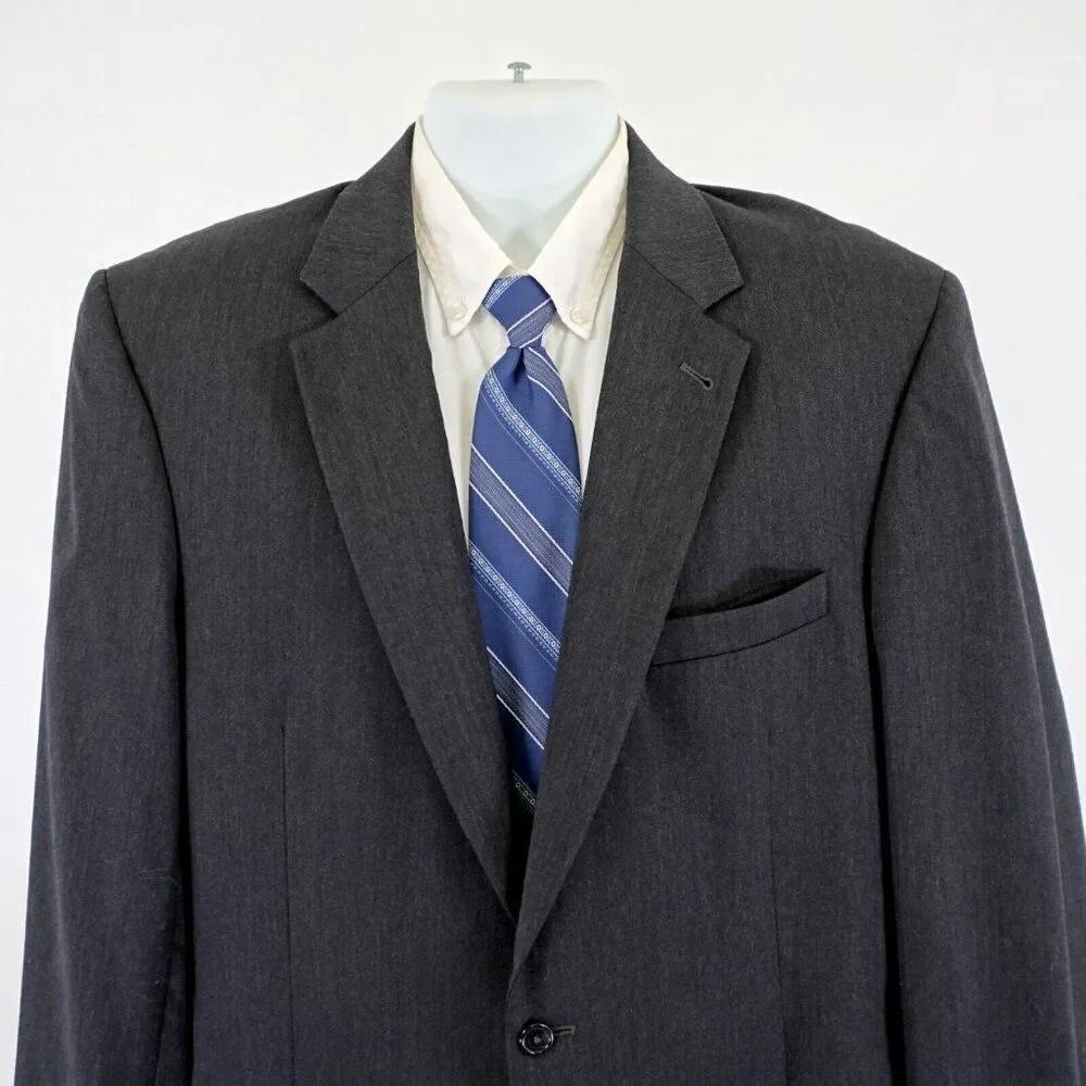 Jos A Bank Signature 42L / Slim 44L Gray Wool Suit Jacket 2 Button Padded Should